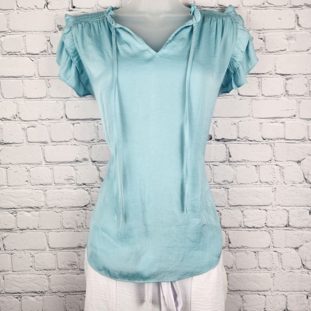NWT Rachel Zoe Size S Aqua Blouse